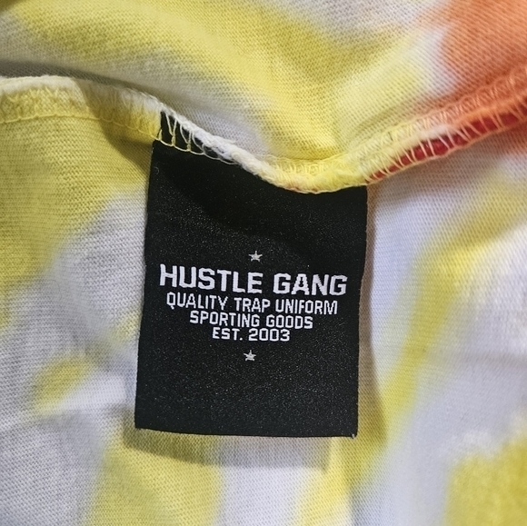 Hustle Gange Tie Die‎ Unisex Knit 100% Cotton Mens Shirt With Bear Logo Large - Picture 9 of 10